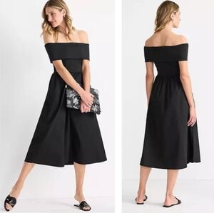 Lands End Off Shoulder Slender Mixy Midi Dress